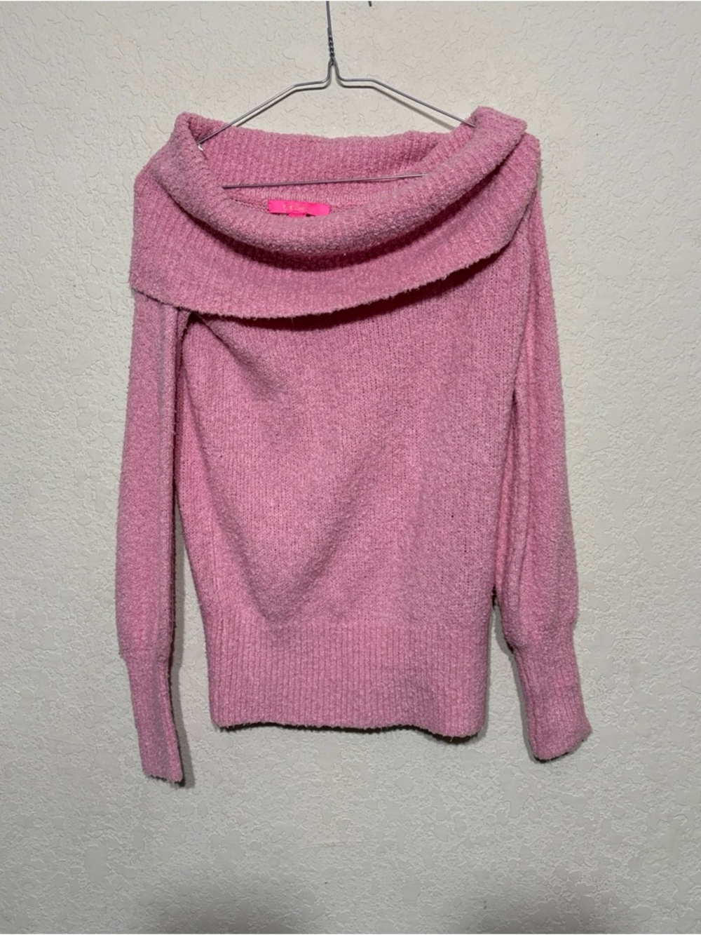 Lilly Pulitzer Blush Pink Off-Shoulder Knit Sweater